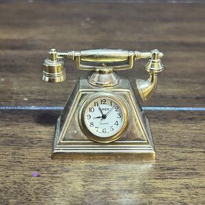 Vintage Timex Collectible Minature Old Time Phone Clock Untested Needs Battery